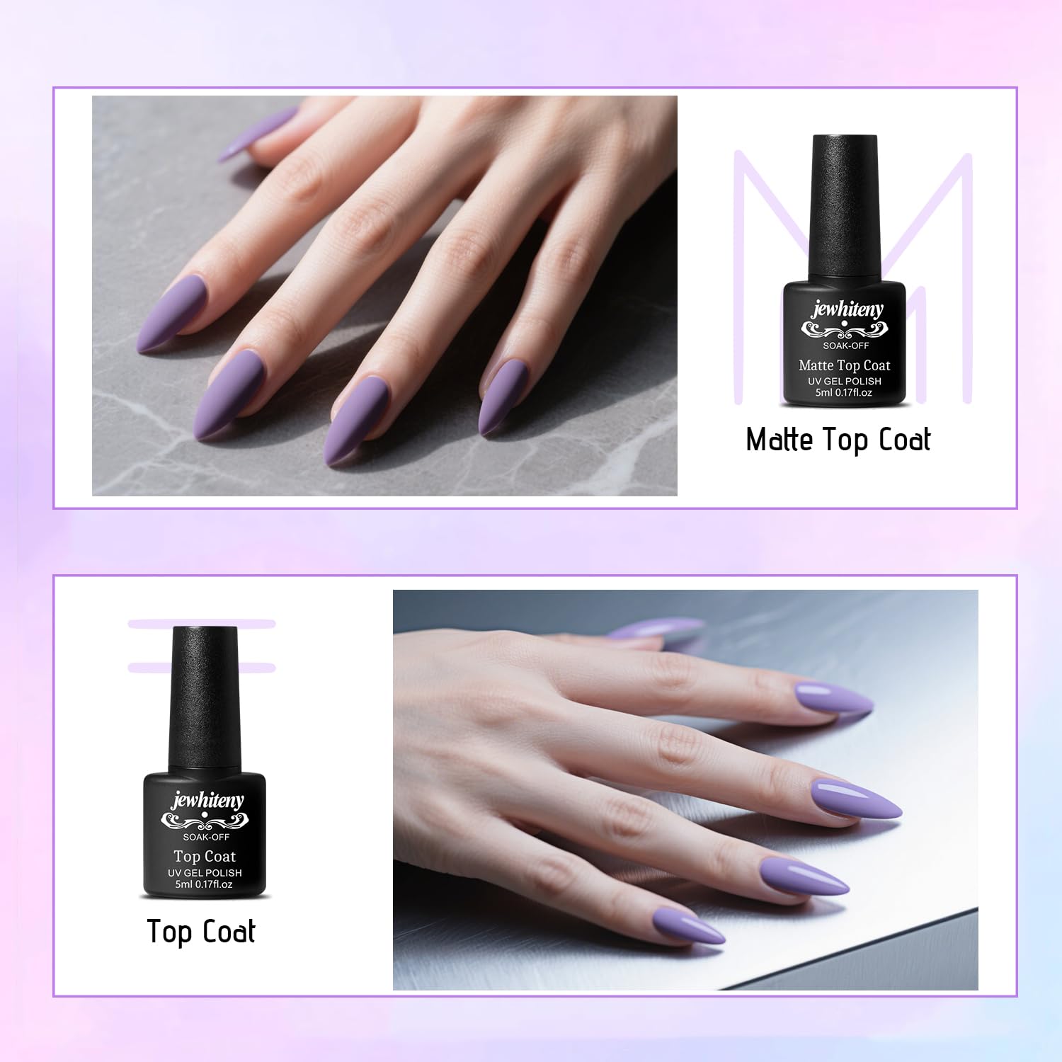 JEWHITENY matte top coat creates a chic non glossy finish