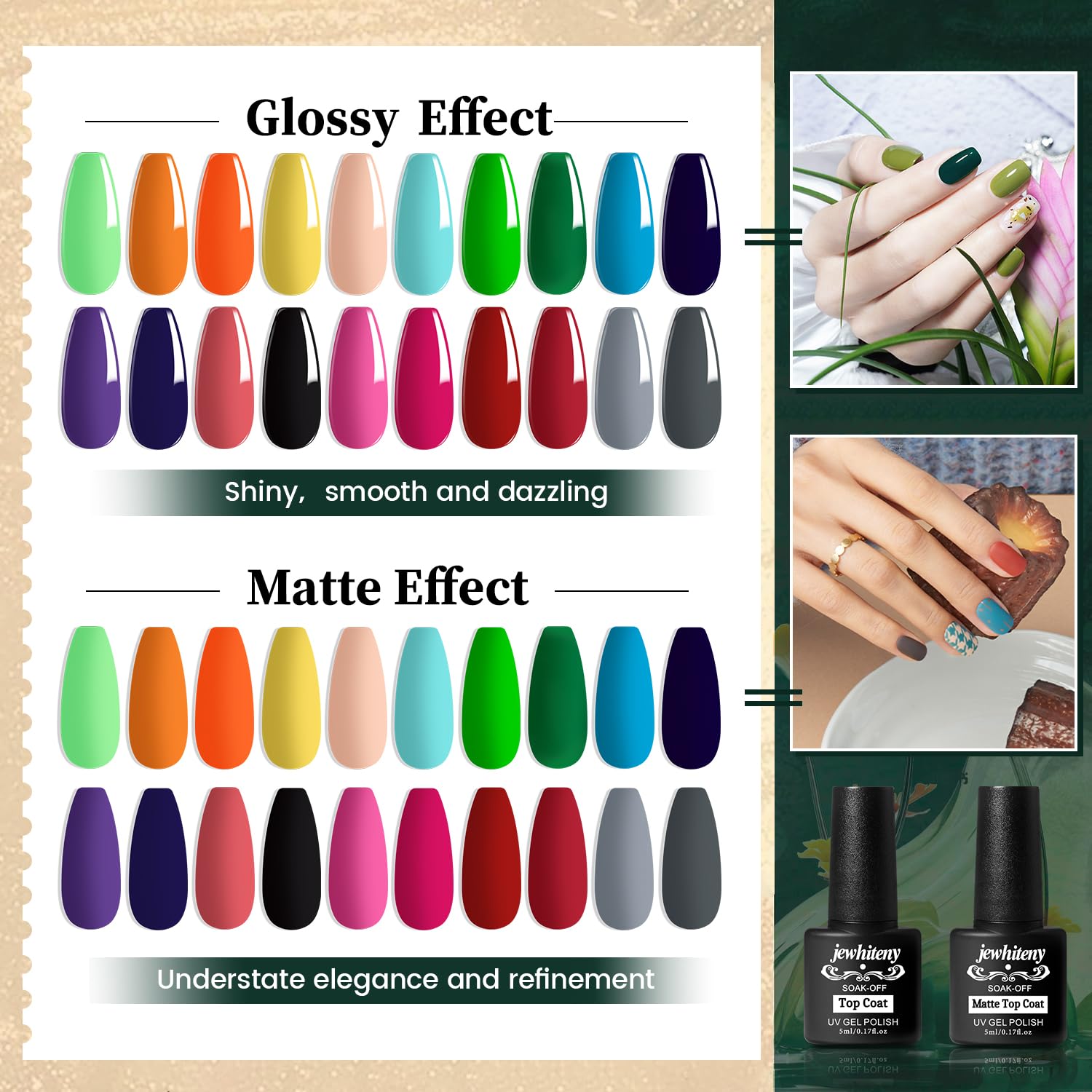 JEWHITENY nail art colors ideas for creative at-home manicures