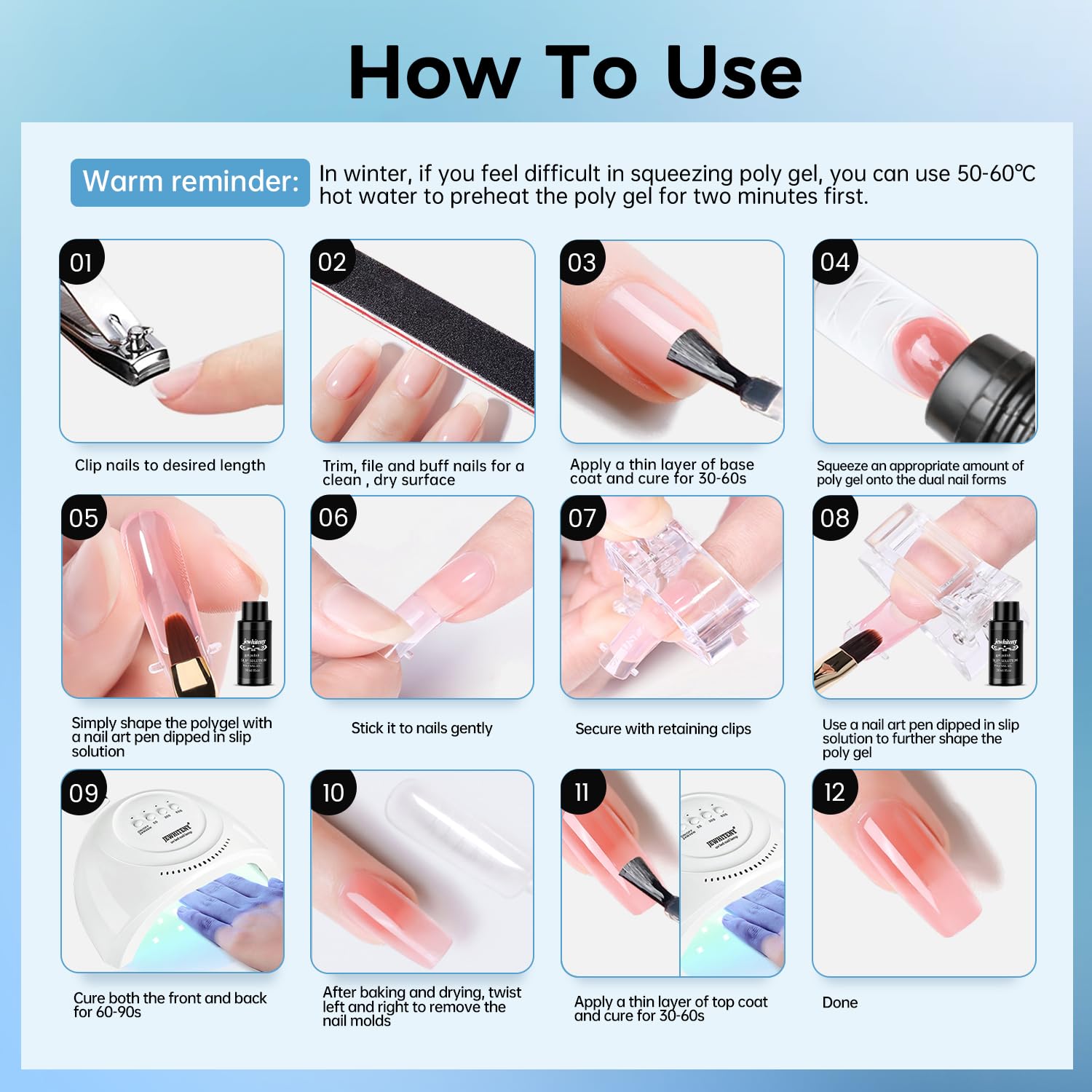 JEWHITENY nail cutter tool for clean trimming and prep