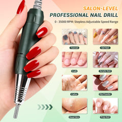 JEWHITENY SG707 nail drill LCD display shows speed and battery at a glance