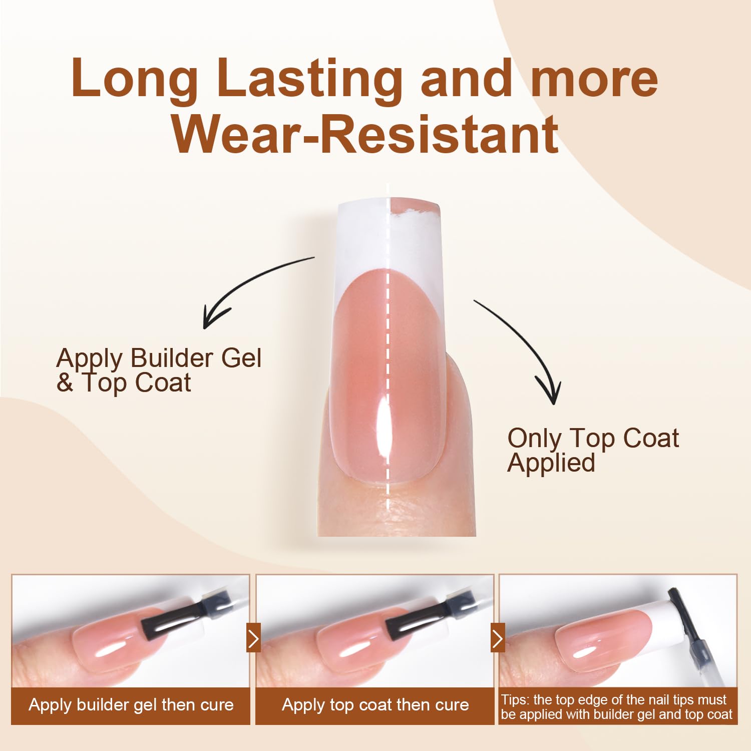 JEWHITENY nail extension shaping with builder gel for clean edges.