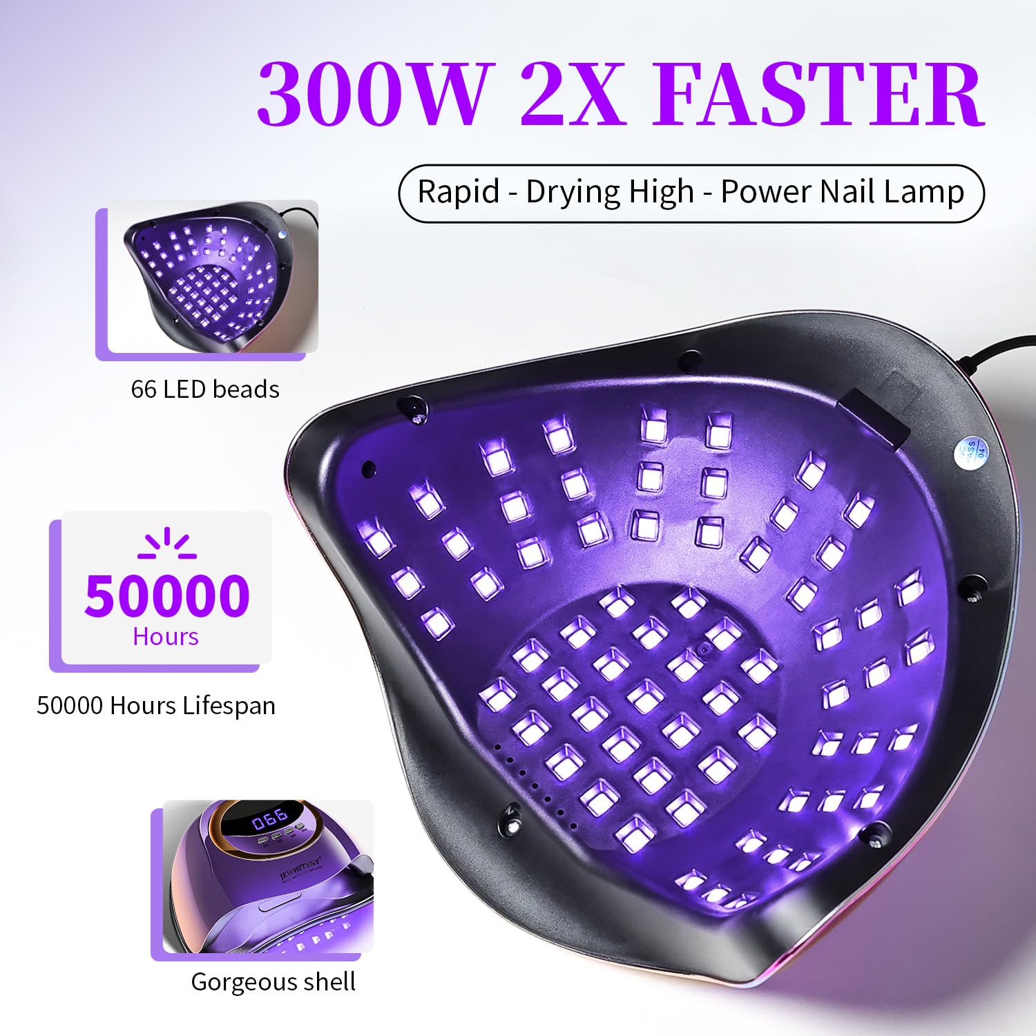 JEWHITENY Purple Fast UV Dryer removable base simplifies cleaning and storage