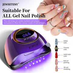 JEWHITENY Purple Fast UV Dryer side view with display for precise timing