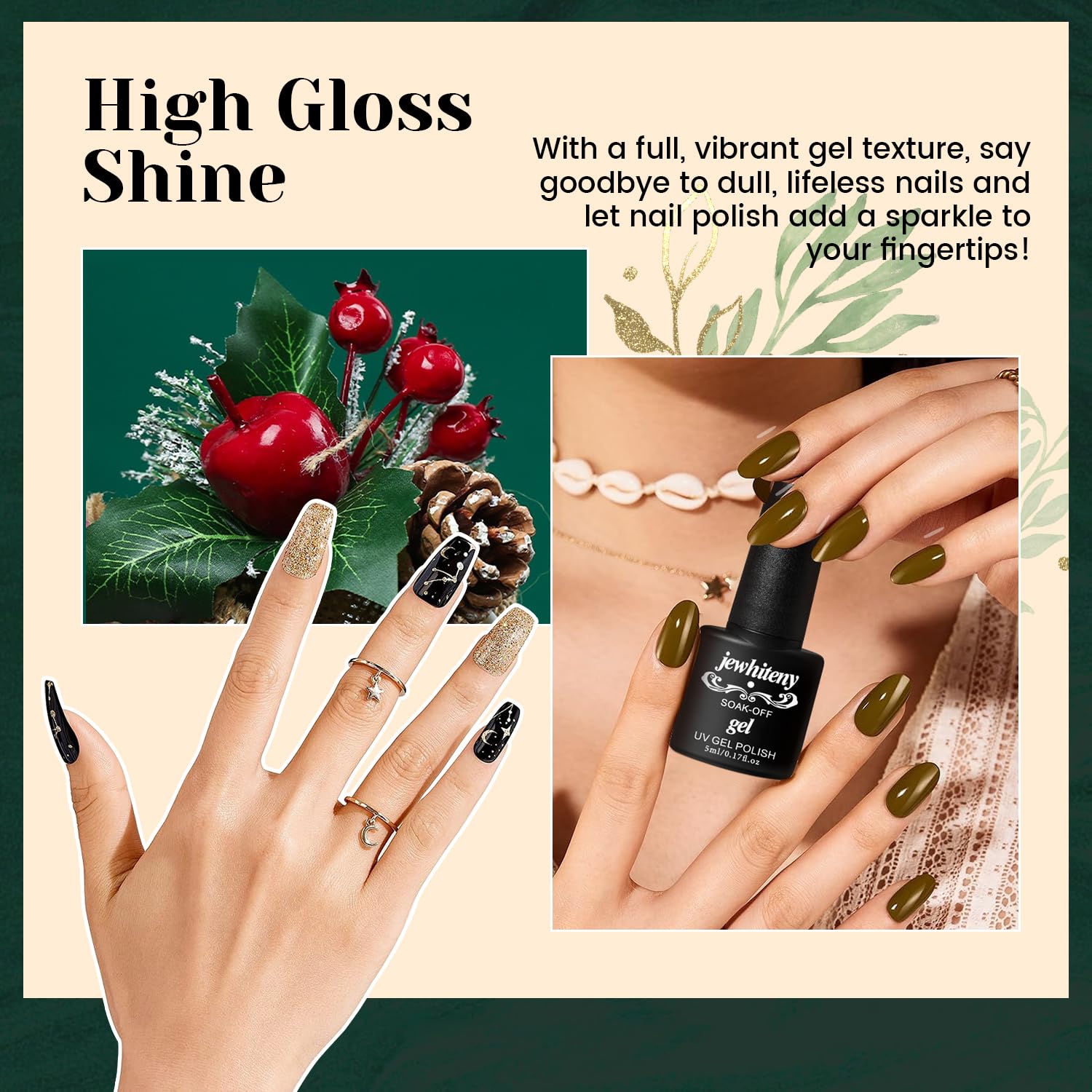 JEWHITENY soak-off gel polish made from natural resin for safe use