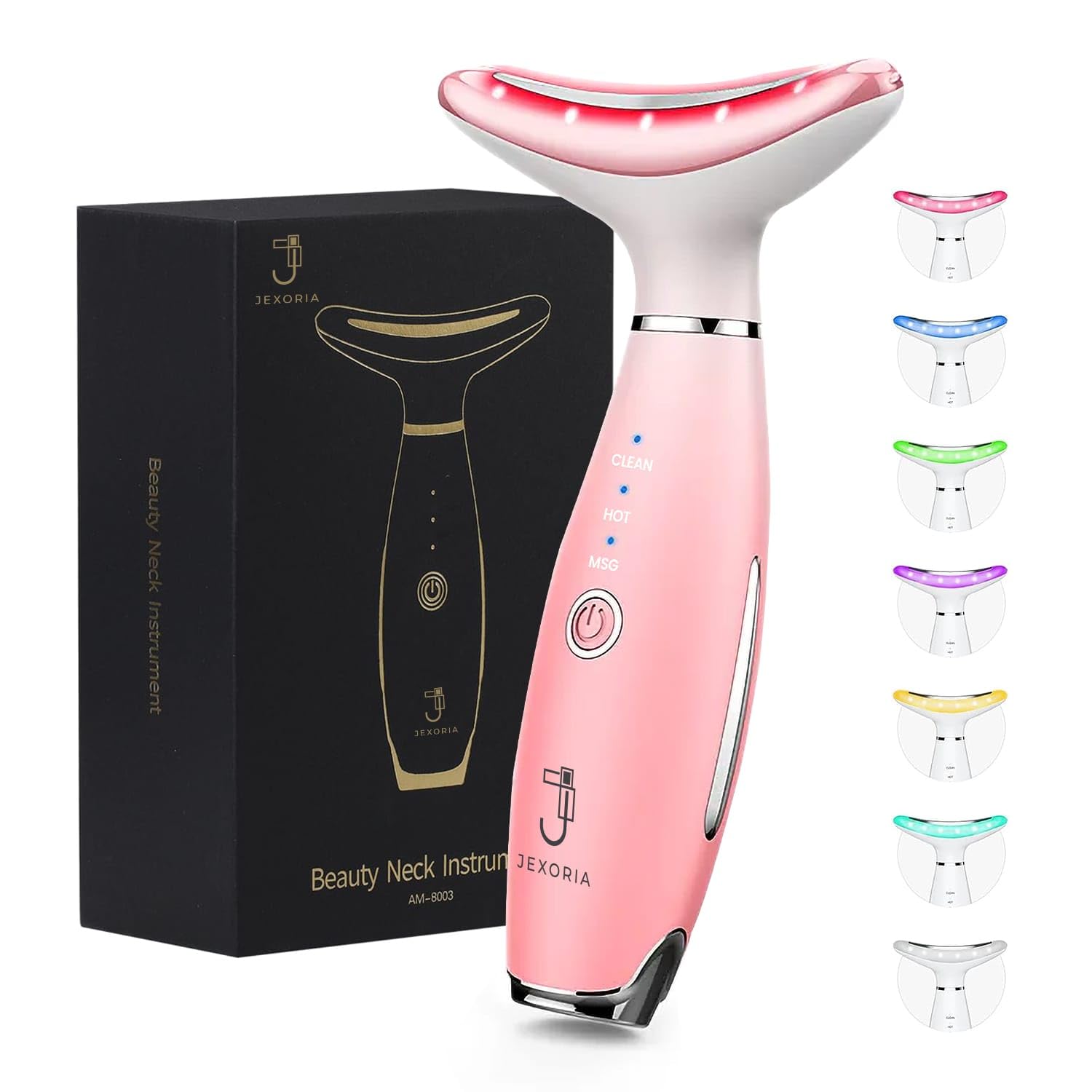 Jexoria neck treatment with LED colors supports contouring