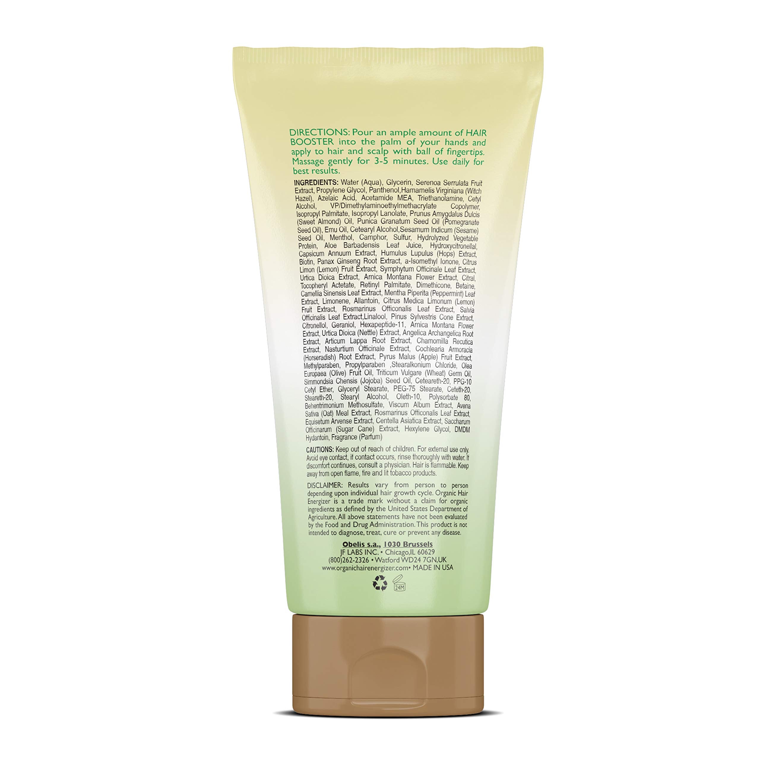 jf labs Organic Hair Energizer pump-dispense enables convenient daily application