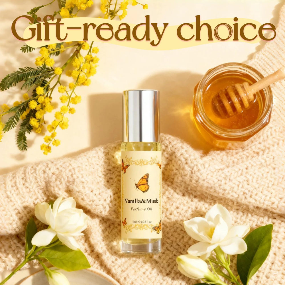 Jgppe Vanilla Perfume roll-on applying to pulse points for long-lasting scent.