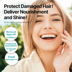 JHP Moroccan Argan Serum being applied with hands for easy styling