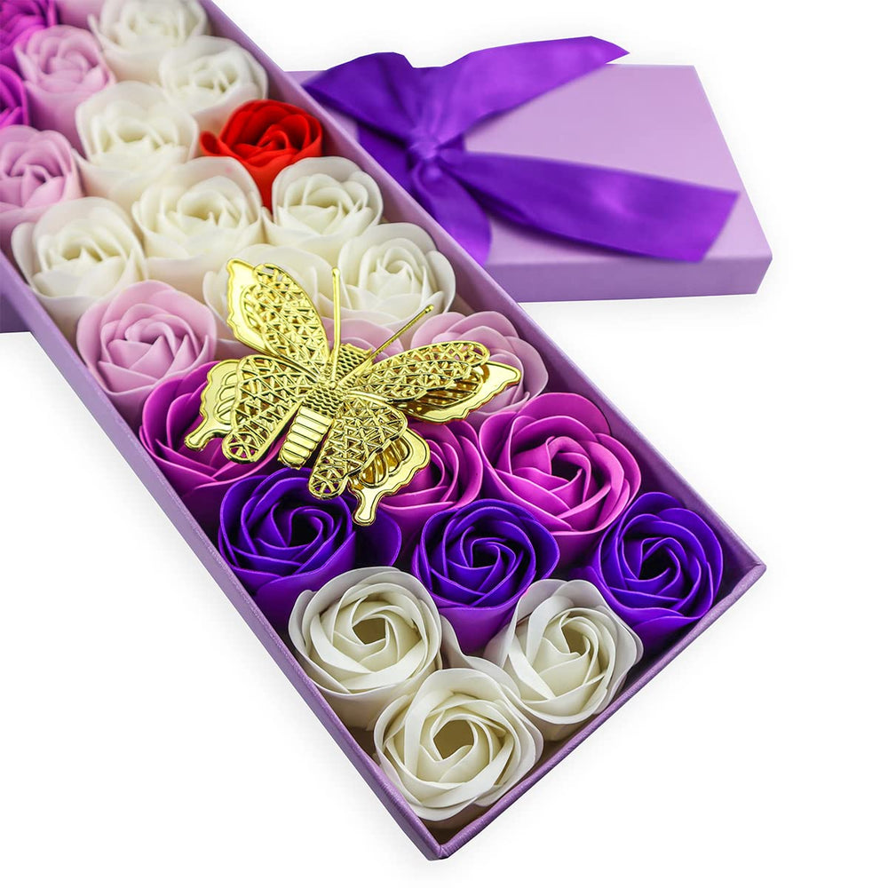 JIALEEY 33-piece gift set with long-lasting rose soap petals.