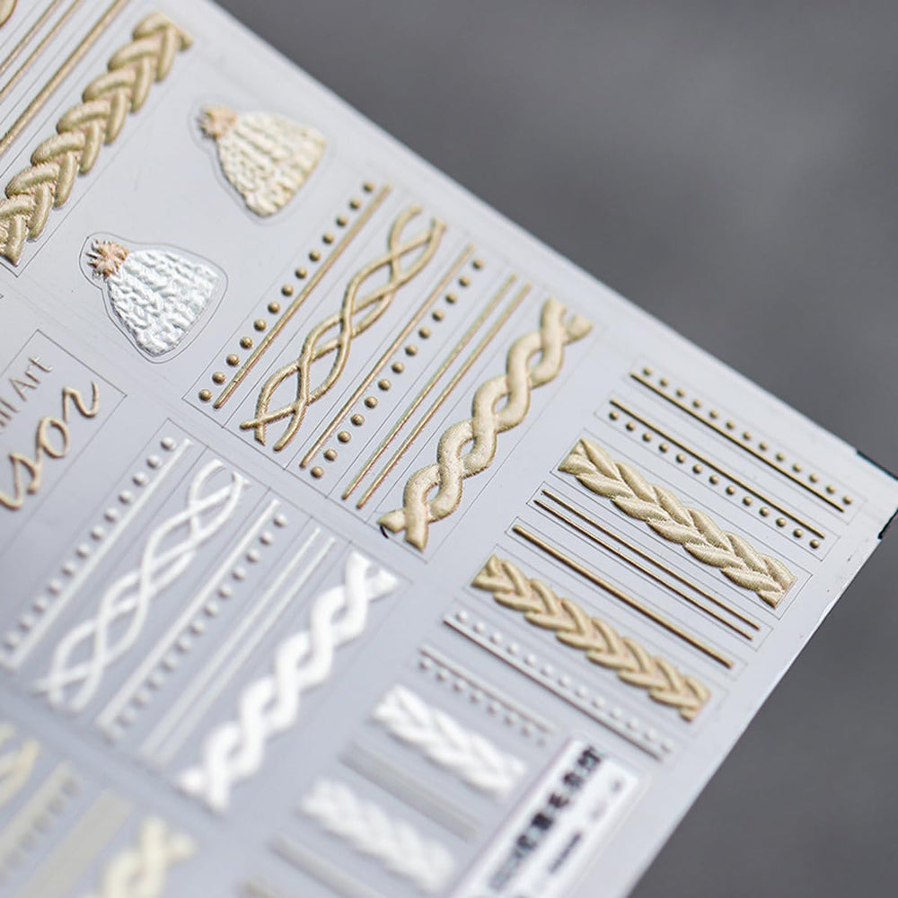 JIALITFUN sheet design close-up showing winter texture for stylish nails.