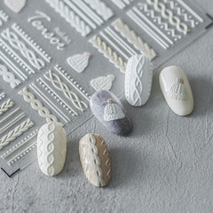 JIALITFUN winter nail stickers with hats pattern for chic manicure.