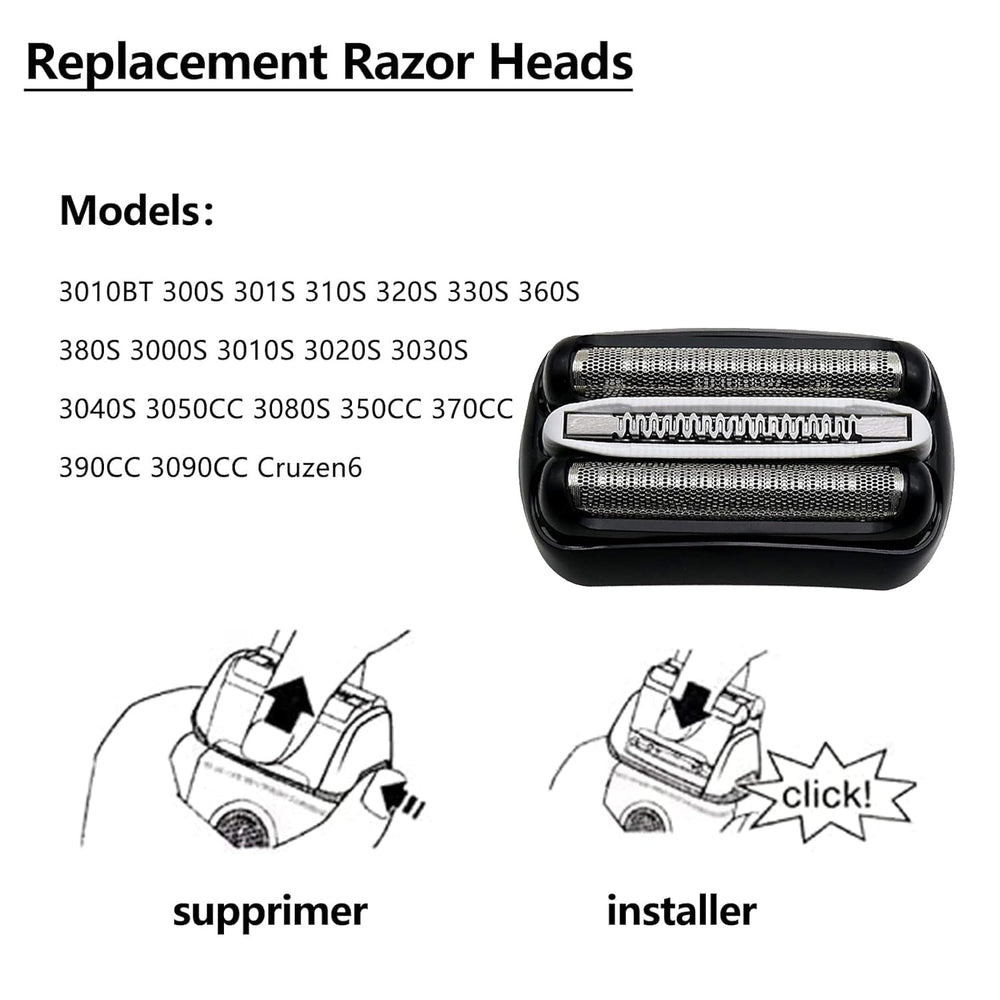 JIANCENGYU 32B replacement head fits Series 3 wet/dry razors.