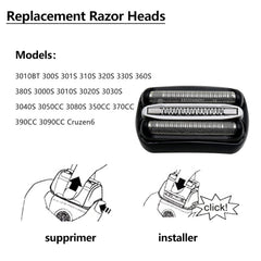 JIANCENGYU 32B replacement head fits Series 3 wet/dry razors.