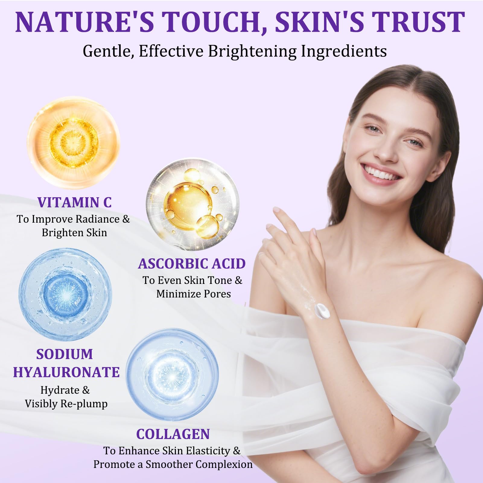 JIANLANPTT vitamin C cream texture close-up for daily brightening.