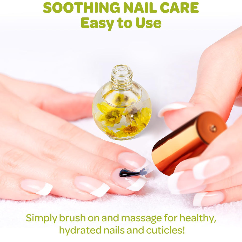 Vanilla scented cuticle oil on a clean cuticle