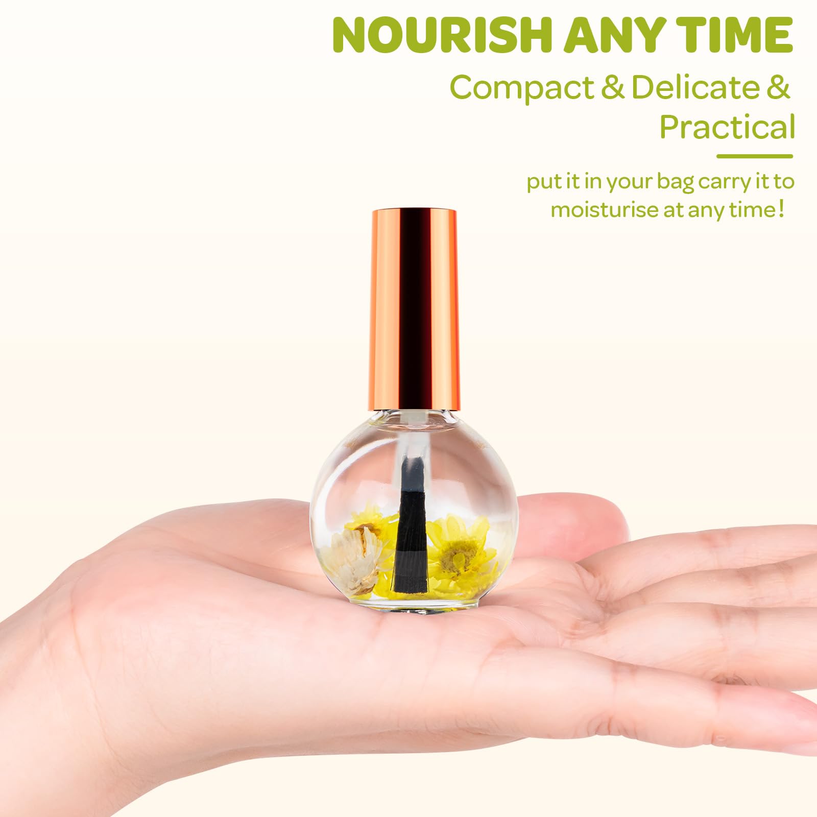 Compact 15ml bottle for on-the-go care