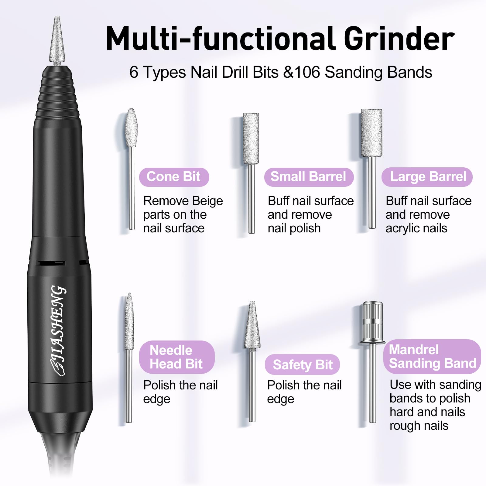 JIASHENG drill with bits holder keeps tools organized during sessions