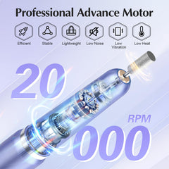 JIASHENG nail drill kit in plastic case, portable salon-grade tools.