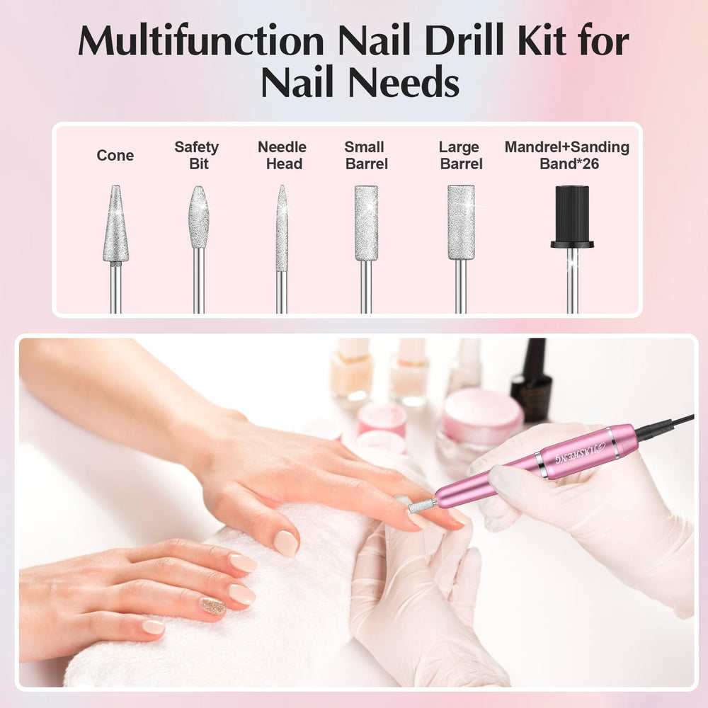 JIASHENG Nail Drill in compact plastic case for storage