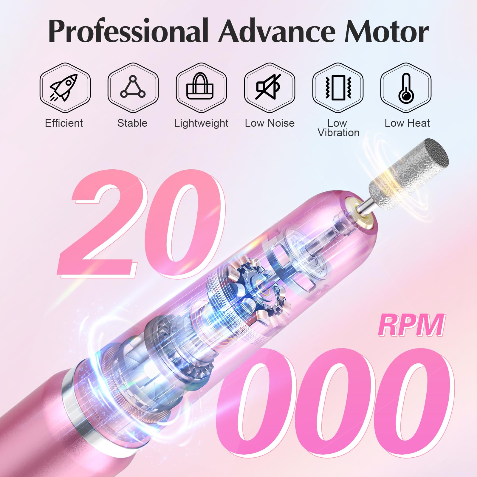 JIASHENG Nail Drill speed control with adjustable rpm