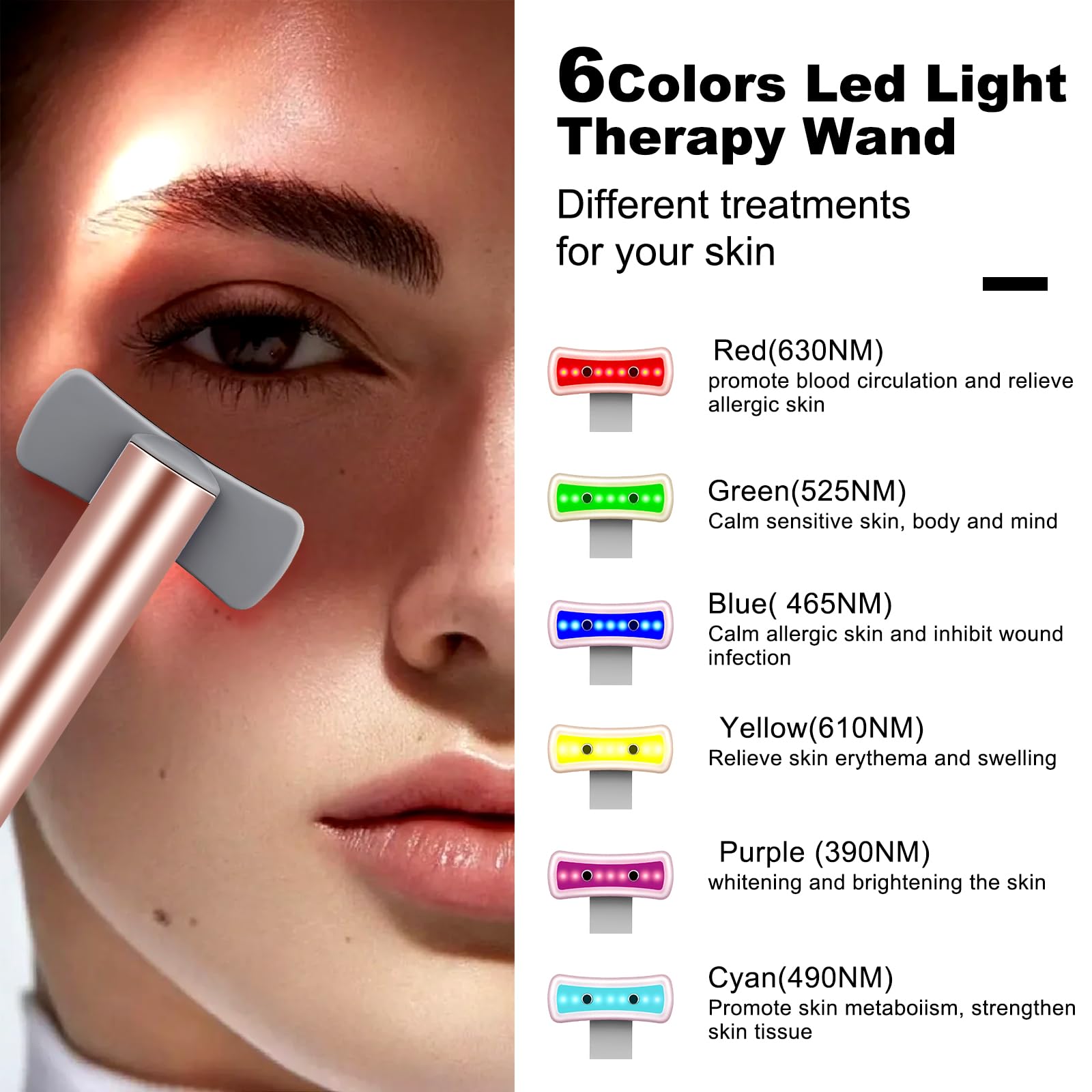 jidany green light face wand targets pigmentation for a more even tone.