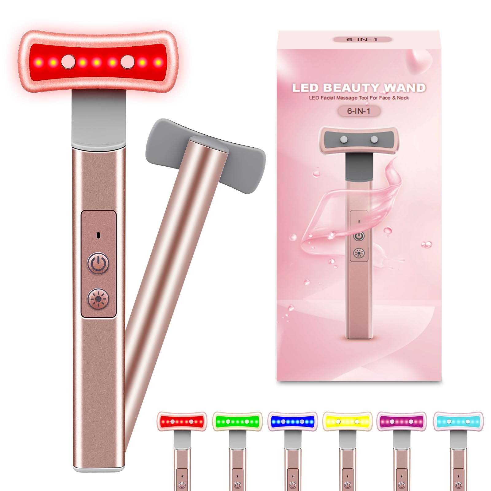 jidany red light face wand with 360° rotation for enhanced skincare absorption.