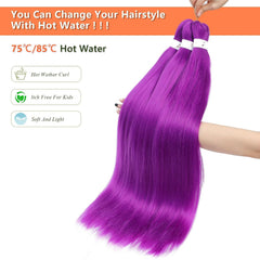JIEANYAN purple hair being refreshed with hot water setting at 70°C