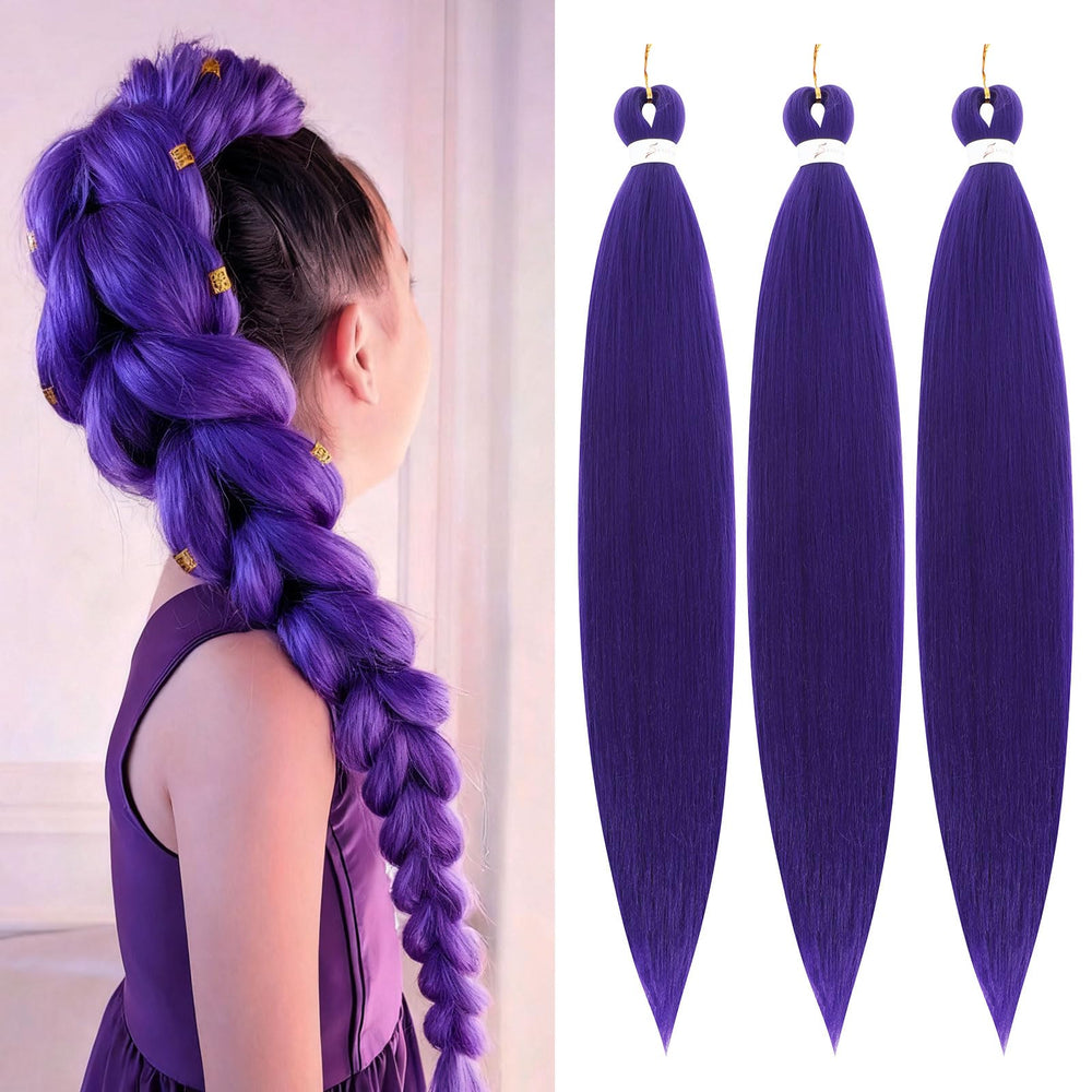 JIEANYAN purple braiding hair 30 inch close-up showcasing natural yaki texture and softness