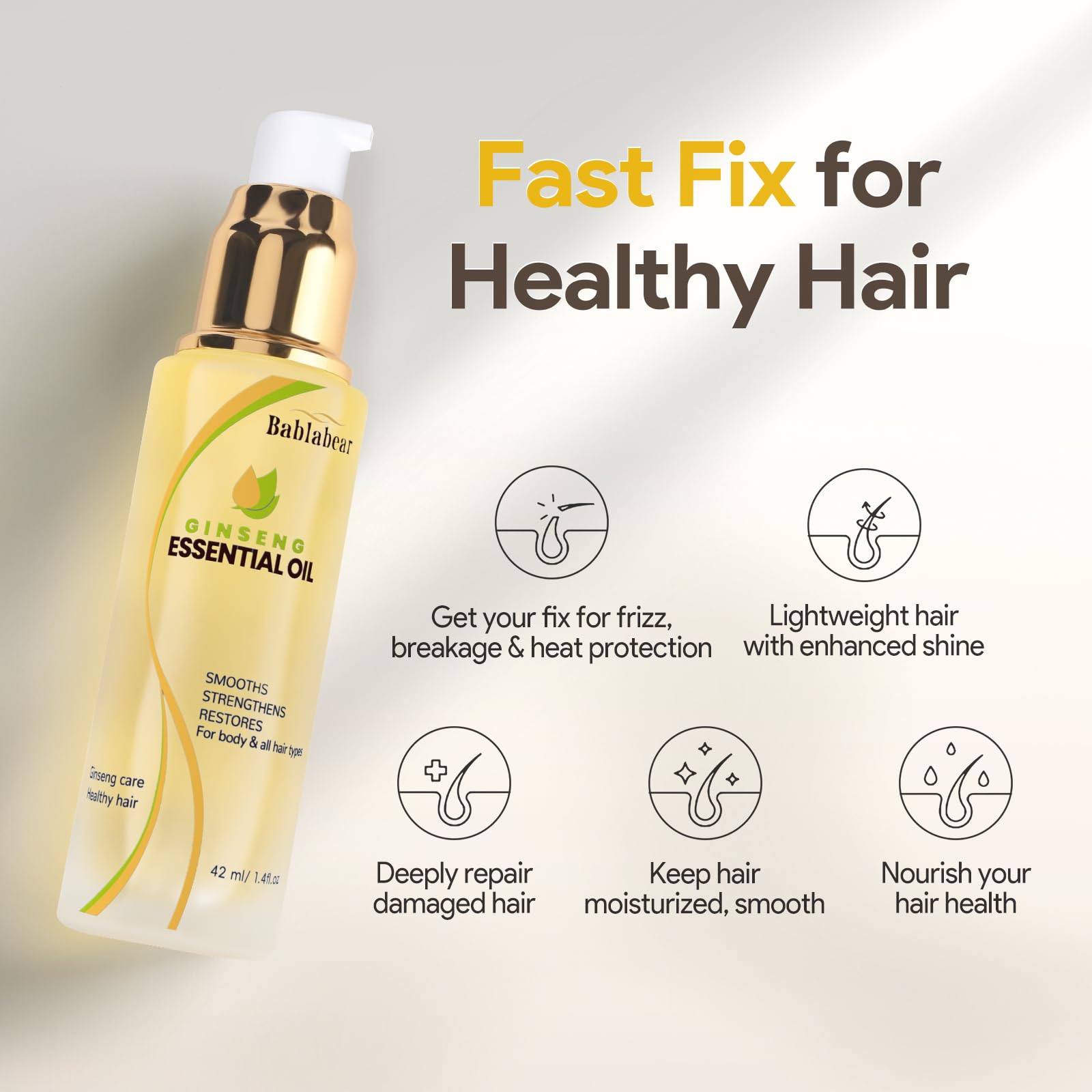 JIESSIA hair oil being applied to mid-length hair for smoothness.
