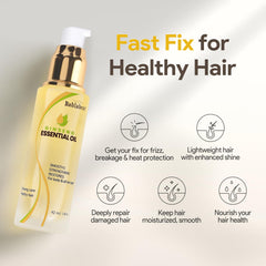 JIESSIA hair oil being applied to mid-length hair for smoothness.