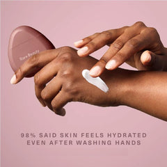 Pump dispense view of JIGME CALA R.A.R.E Beauty Selena G hand cream.
