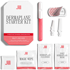 Jill Dermaplane Starter Kit in rose packaging showing beginner-friendly setup for at-home dermaplaning