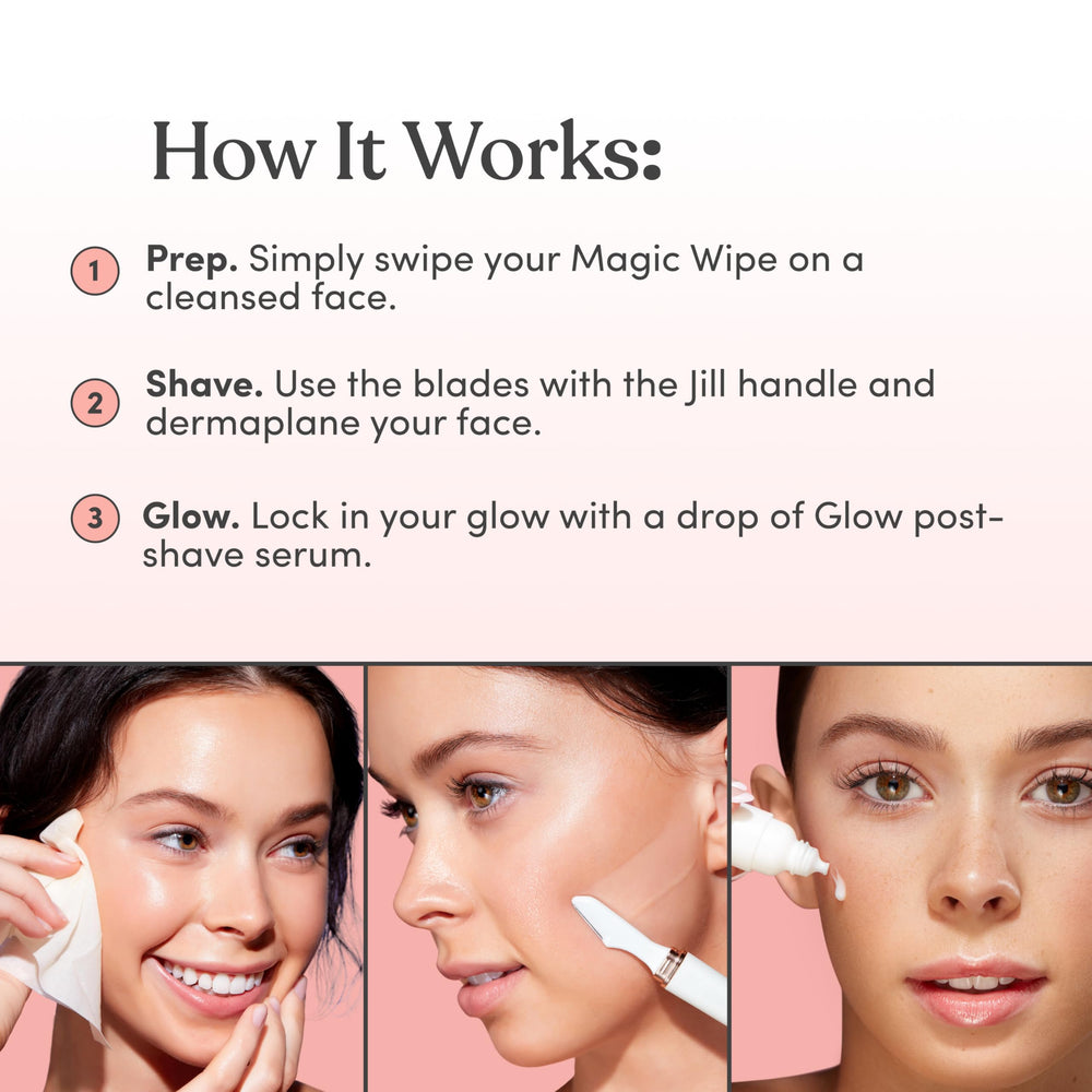 JILL Glow texture swatch showing lightweight, non-greasy hydration.