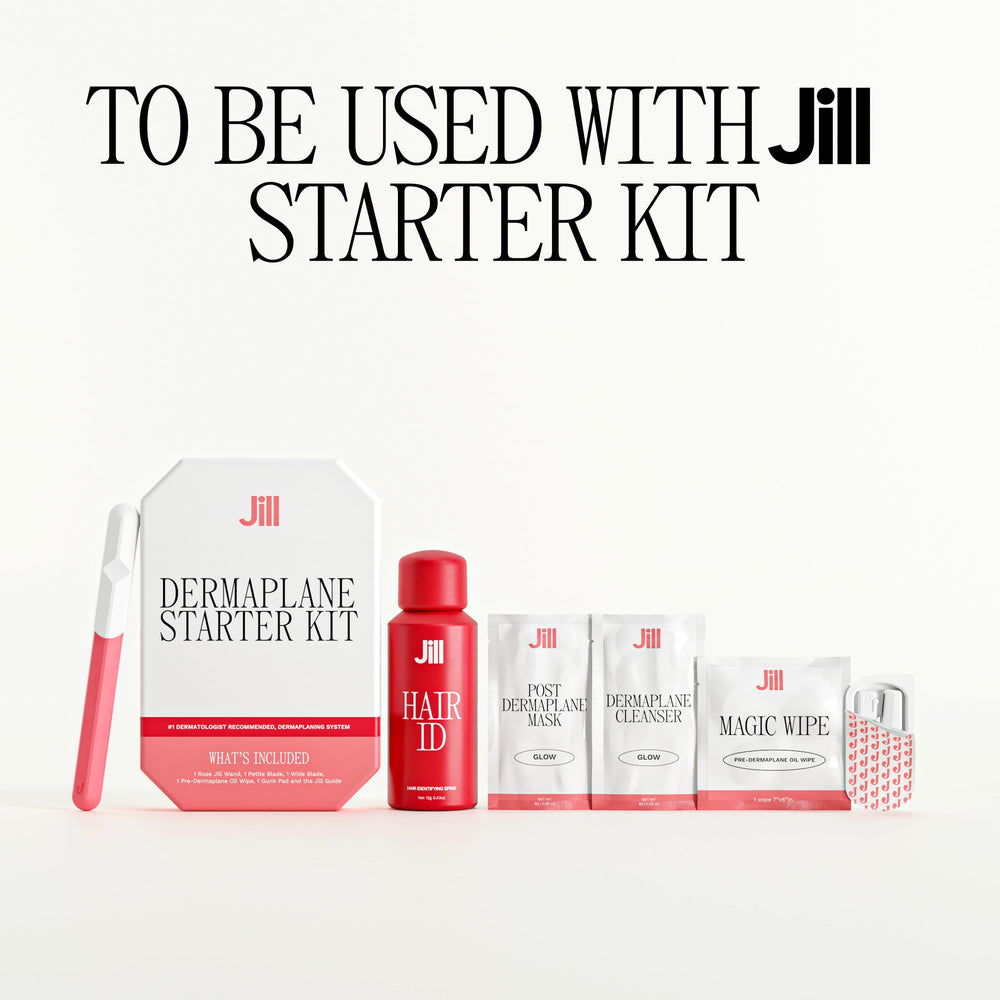 JILL Hair Identifying Spray supports consistent exfoliation with dermaplane tools.