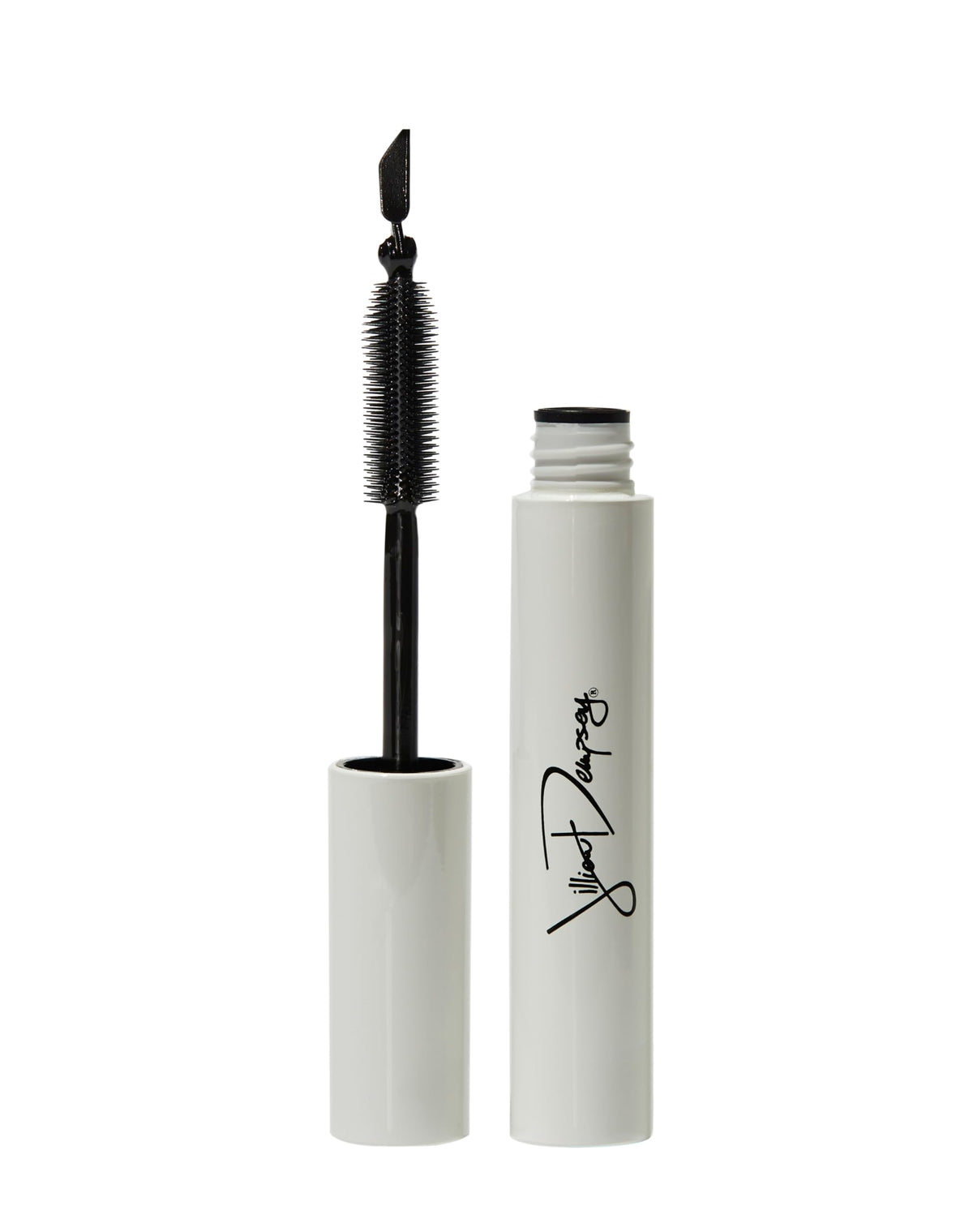 Jillian Dempsey FLYK Trick Mascara with 90-degree stamp for precise winged liner and lash lift