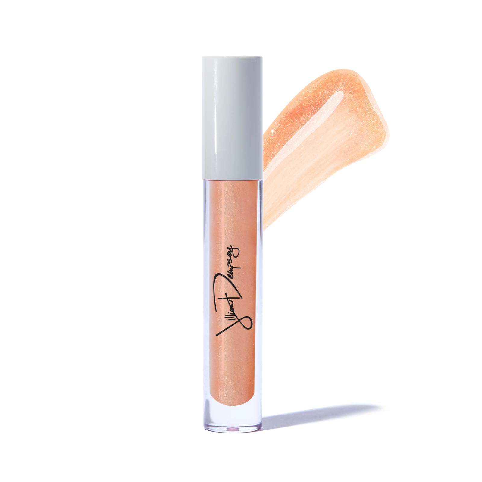 Jillian Dempsey Lip Gloss Bubble Pink swatch showing bluish-pink shine