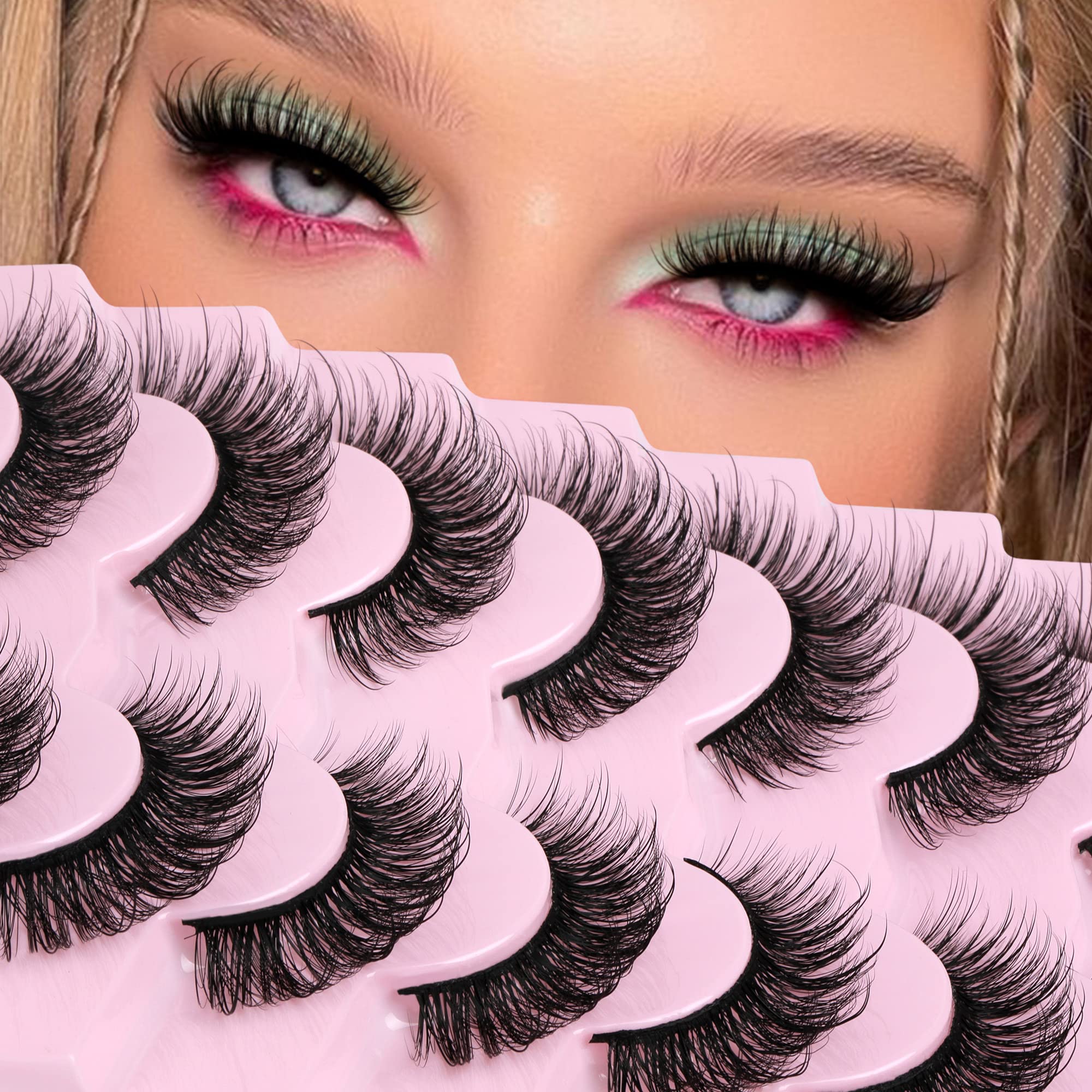 JIMIRE faux mink lashes wispy fairy 15mm for a dramatic cat-eye look