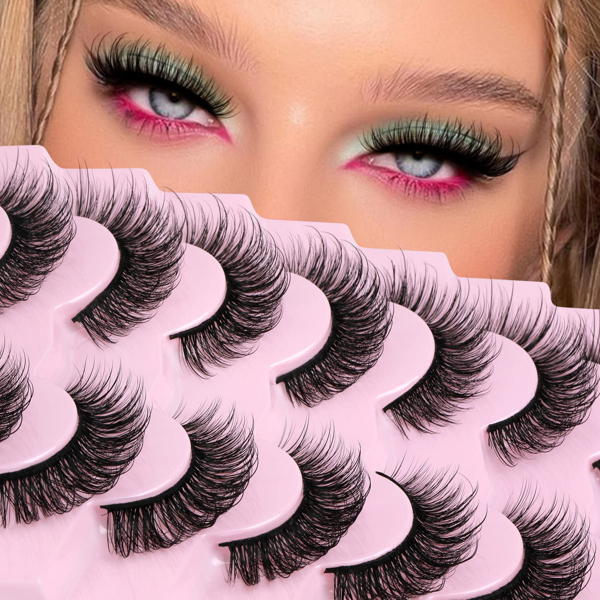 JIMIRE faux mink lashes wispy fairy 15mm for a dramatic cat-eye look