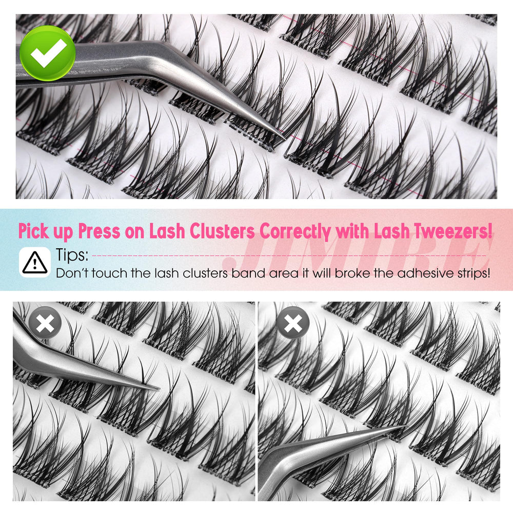Jimire lightweight cluster lashes stay comfortable all day.
