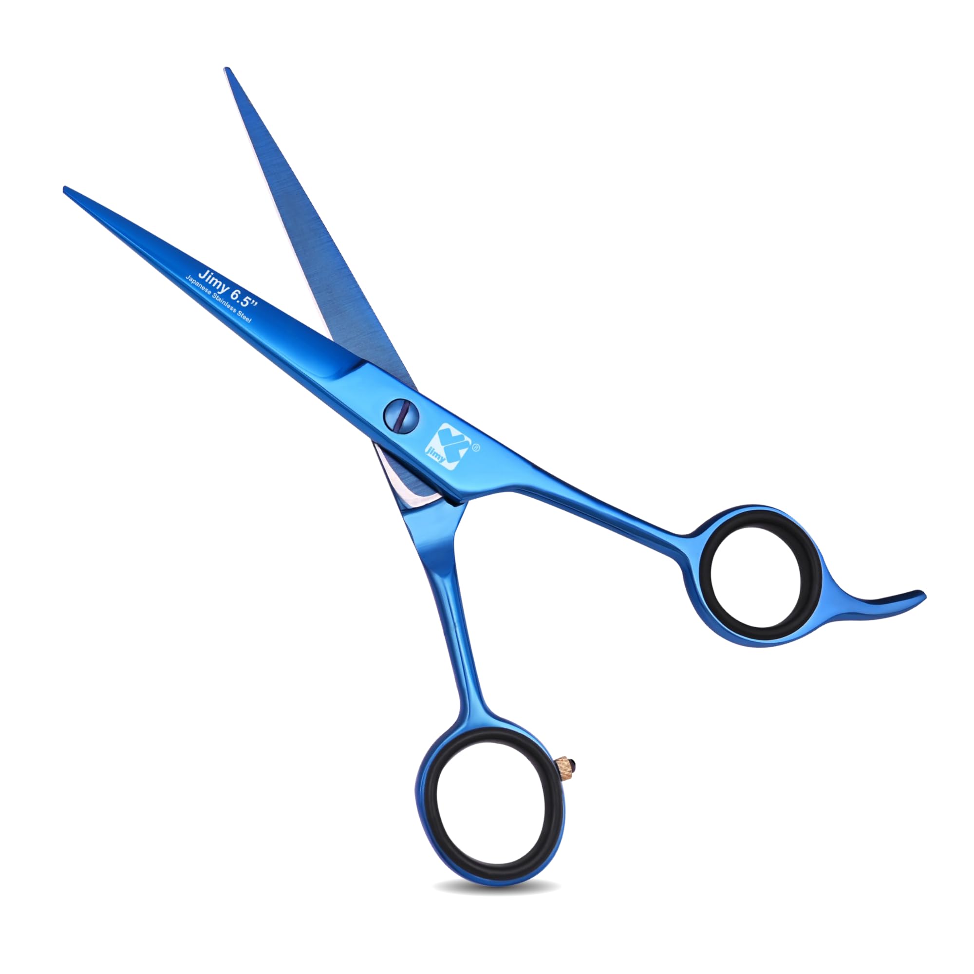 Jimy professional barber scissors with convex edge blades glide through hair