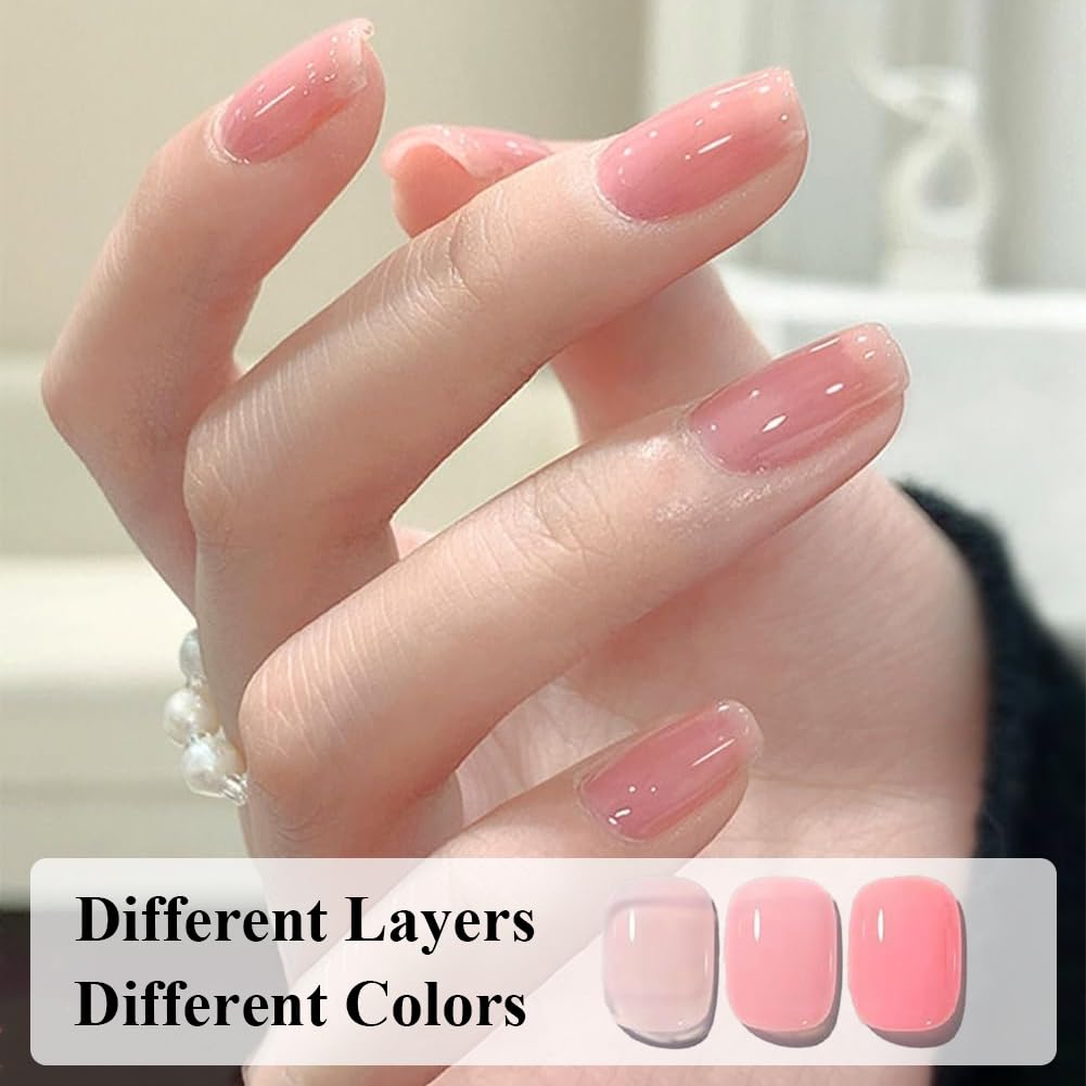 JimysCo COSMOO Nude jelly finish nail art ideas for subtle designs