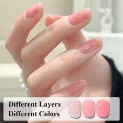JimysCo COSMOO Nude jelly finish nail art ideas for subtle designs