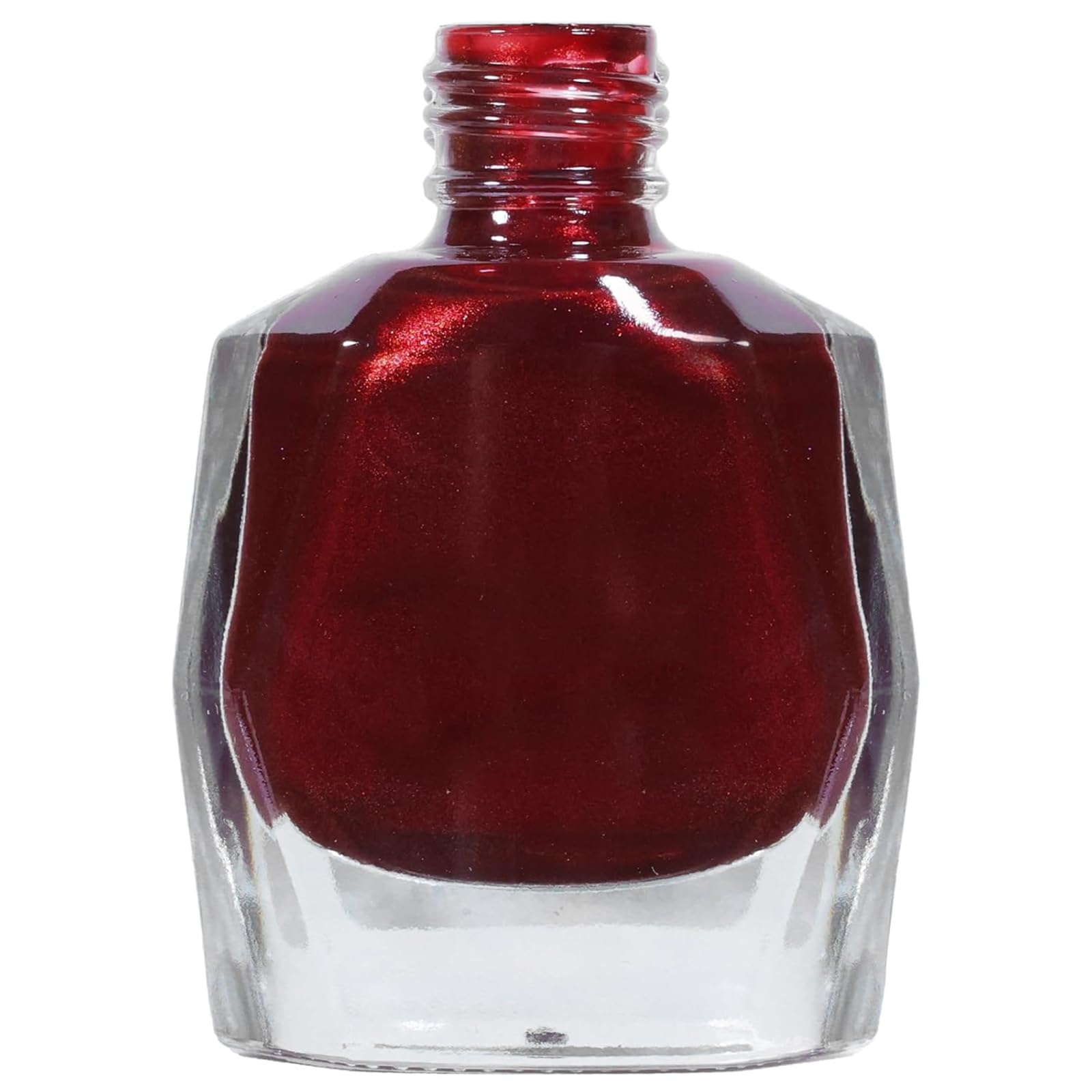 JimysCo COSMOO wine red polish in hand shows compact size.