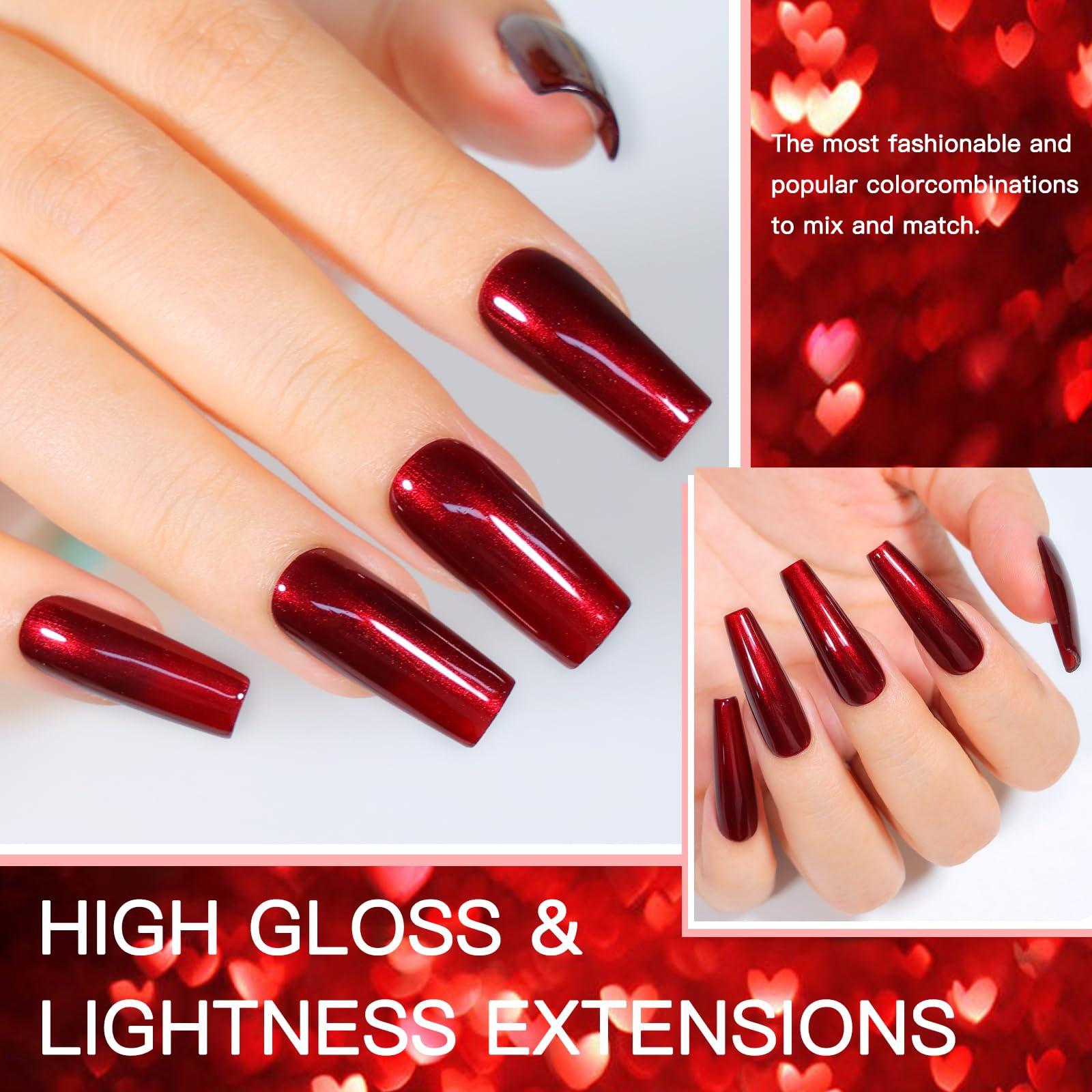 JimysCo COSMOO wine red swatches reveal iridescent ultrachrome shimmer.