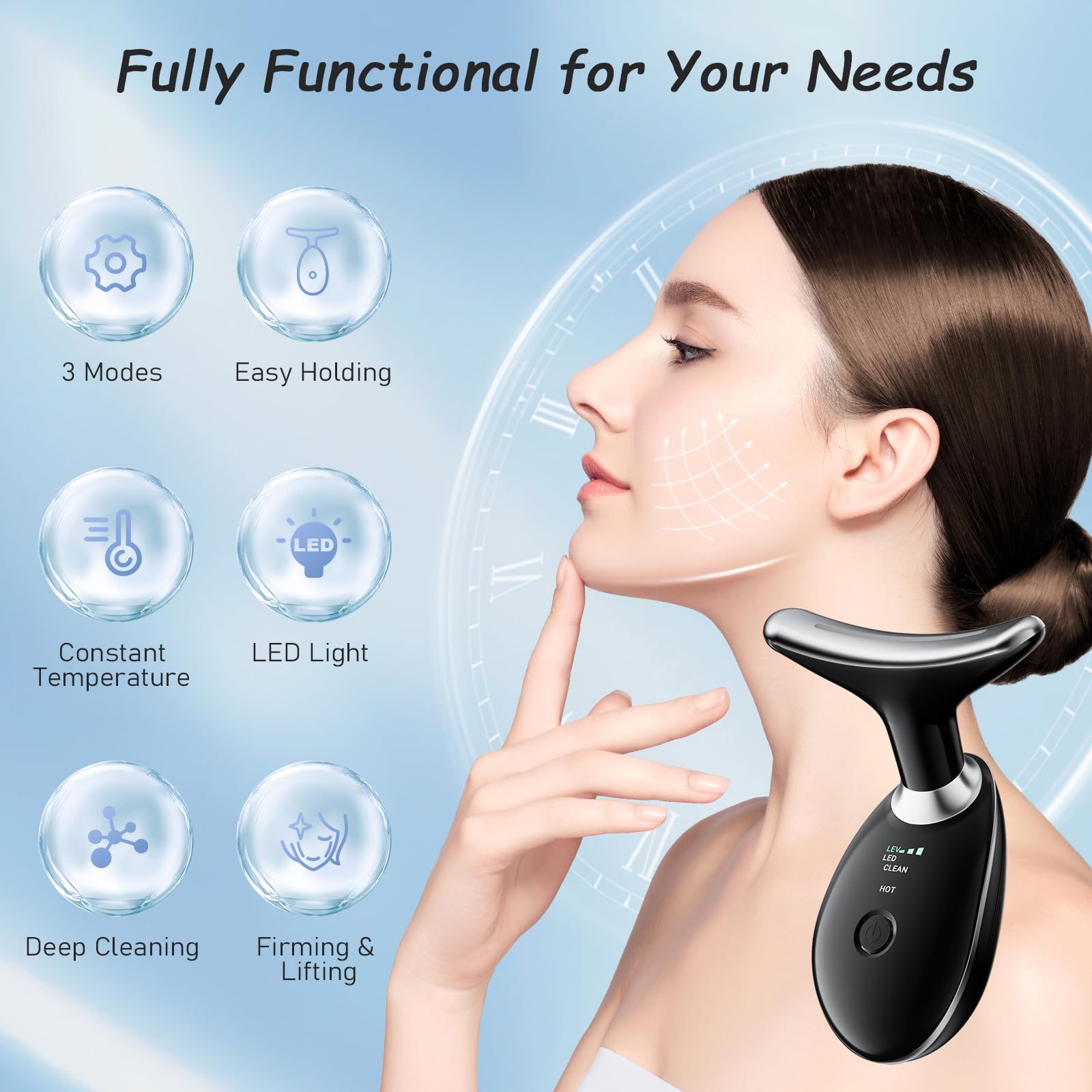 Jinstyles neck-face tool easy-to-use handle supports effortless daily use.