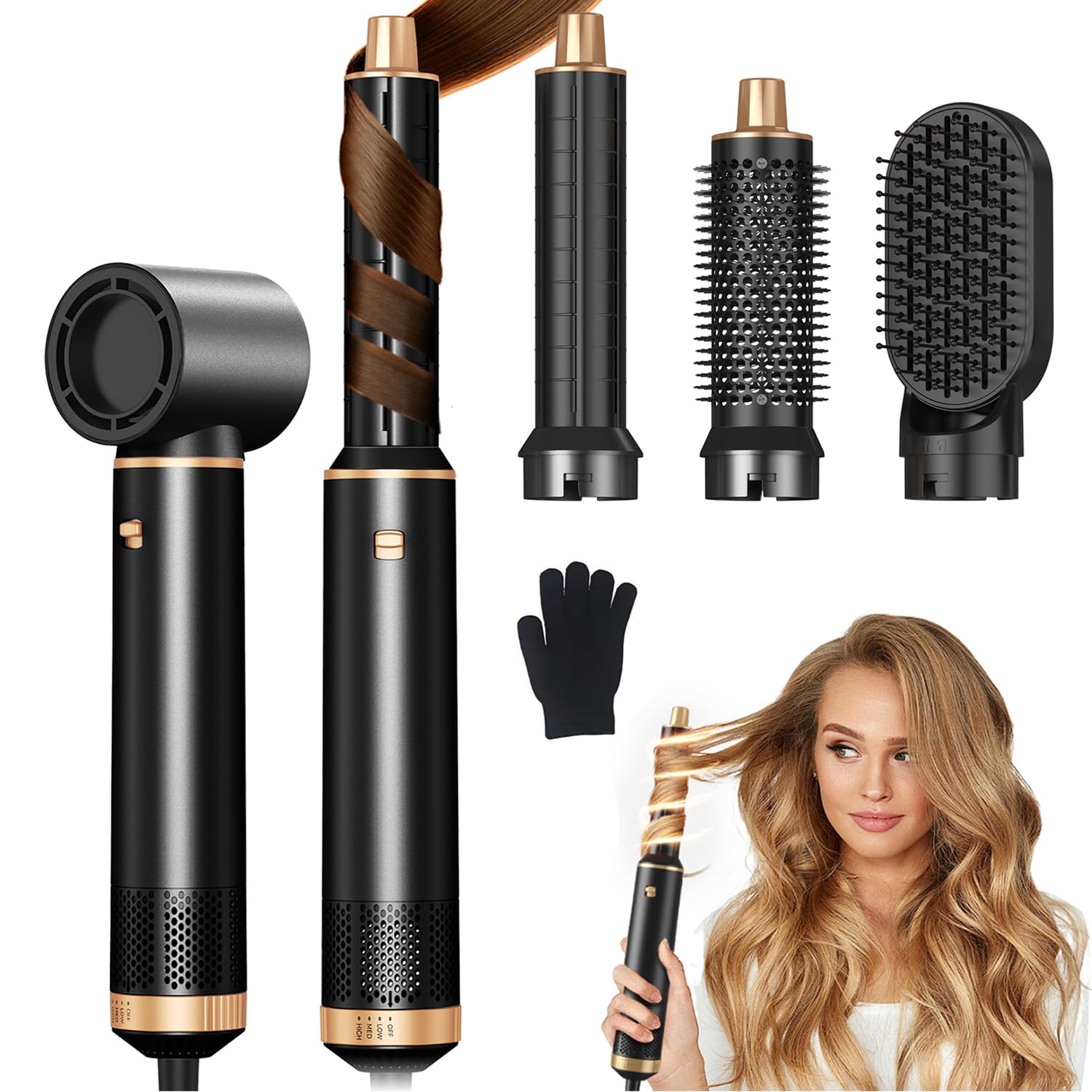 JINYAWA 5-in-1 hair dryer brush in action for versatile styling at home
