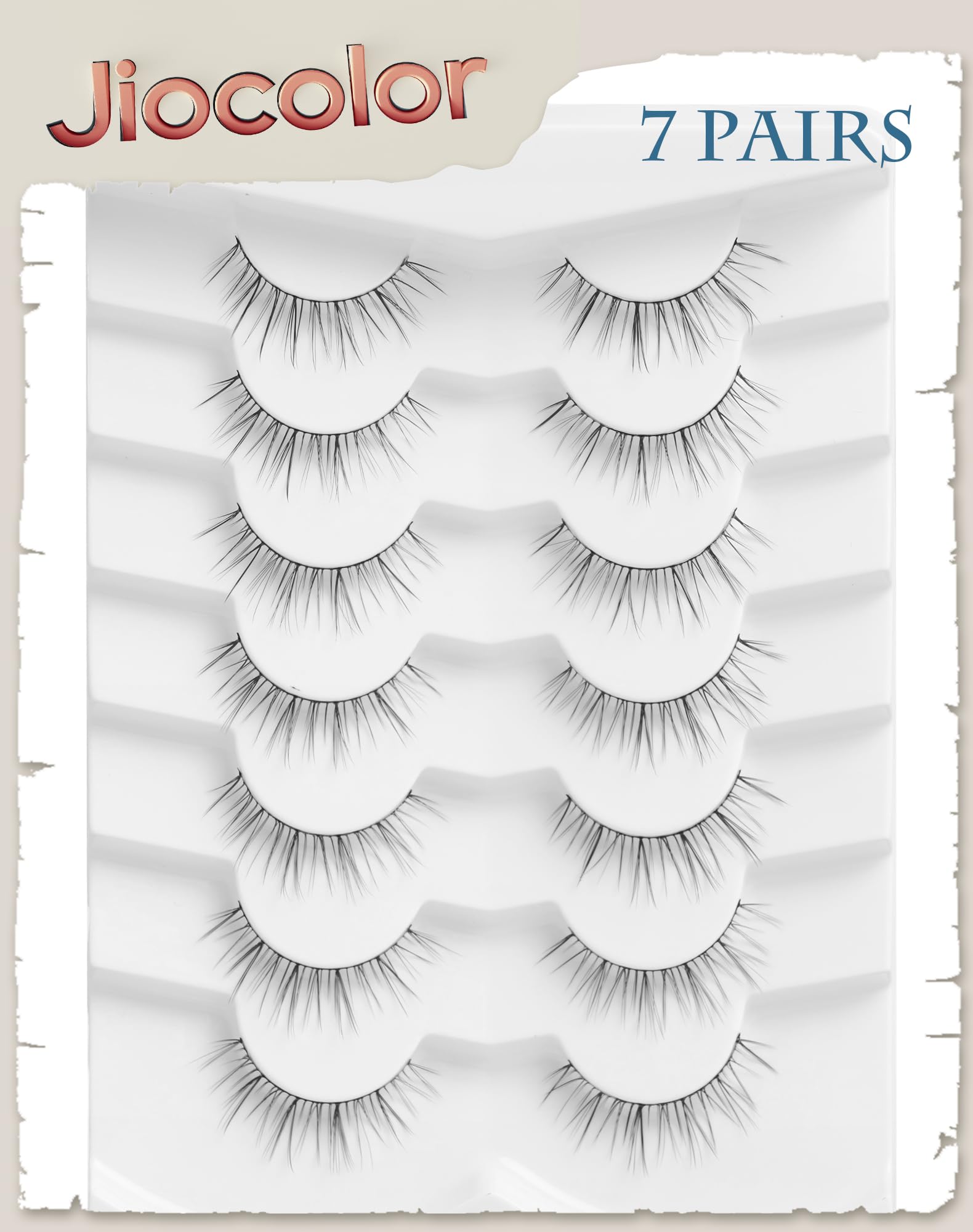 Jiocolor 7 pairs of 10mm lashes for easy length and volume