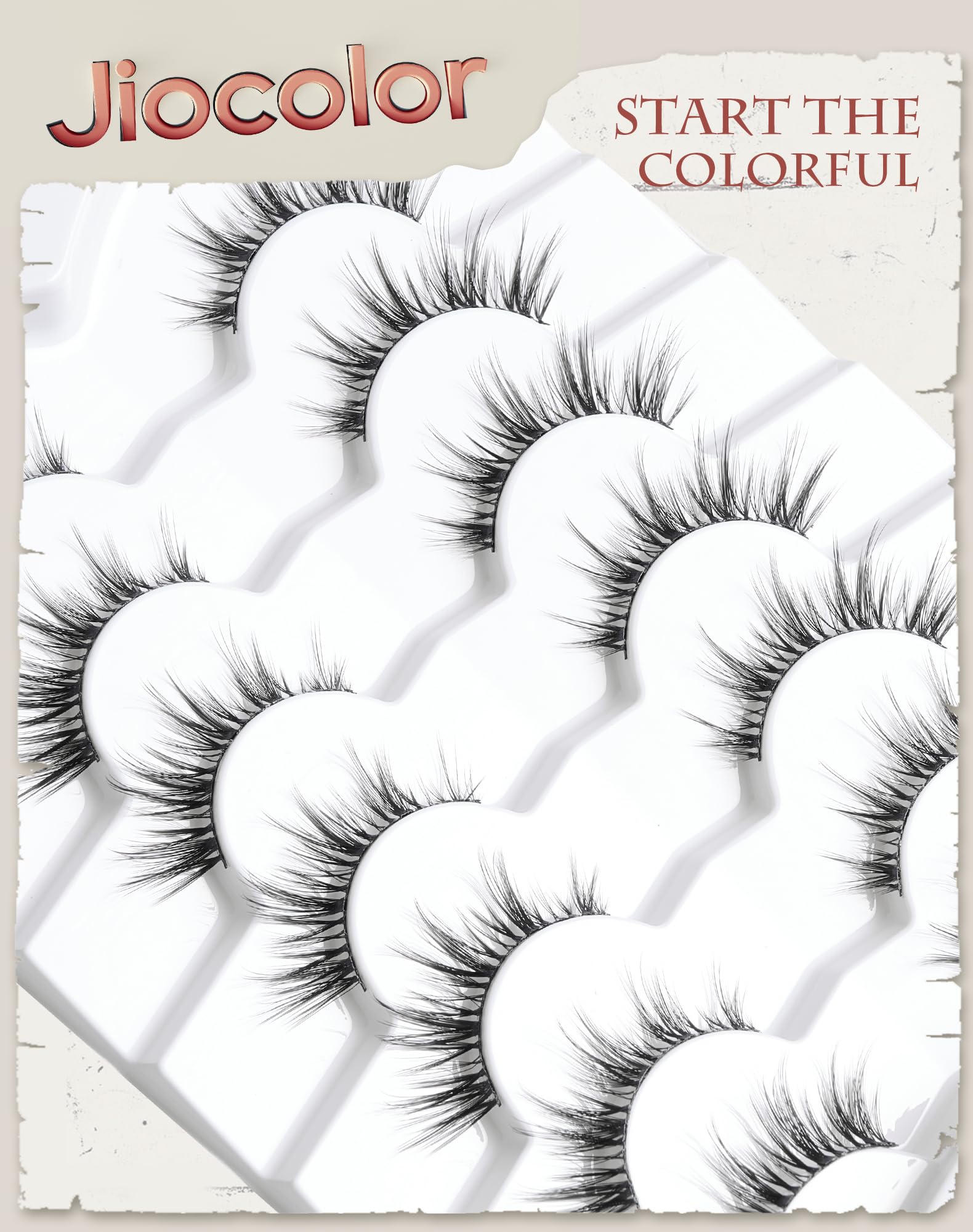 Jiocolor seven-pairs set offering cat-eye to fox-eye options.