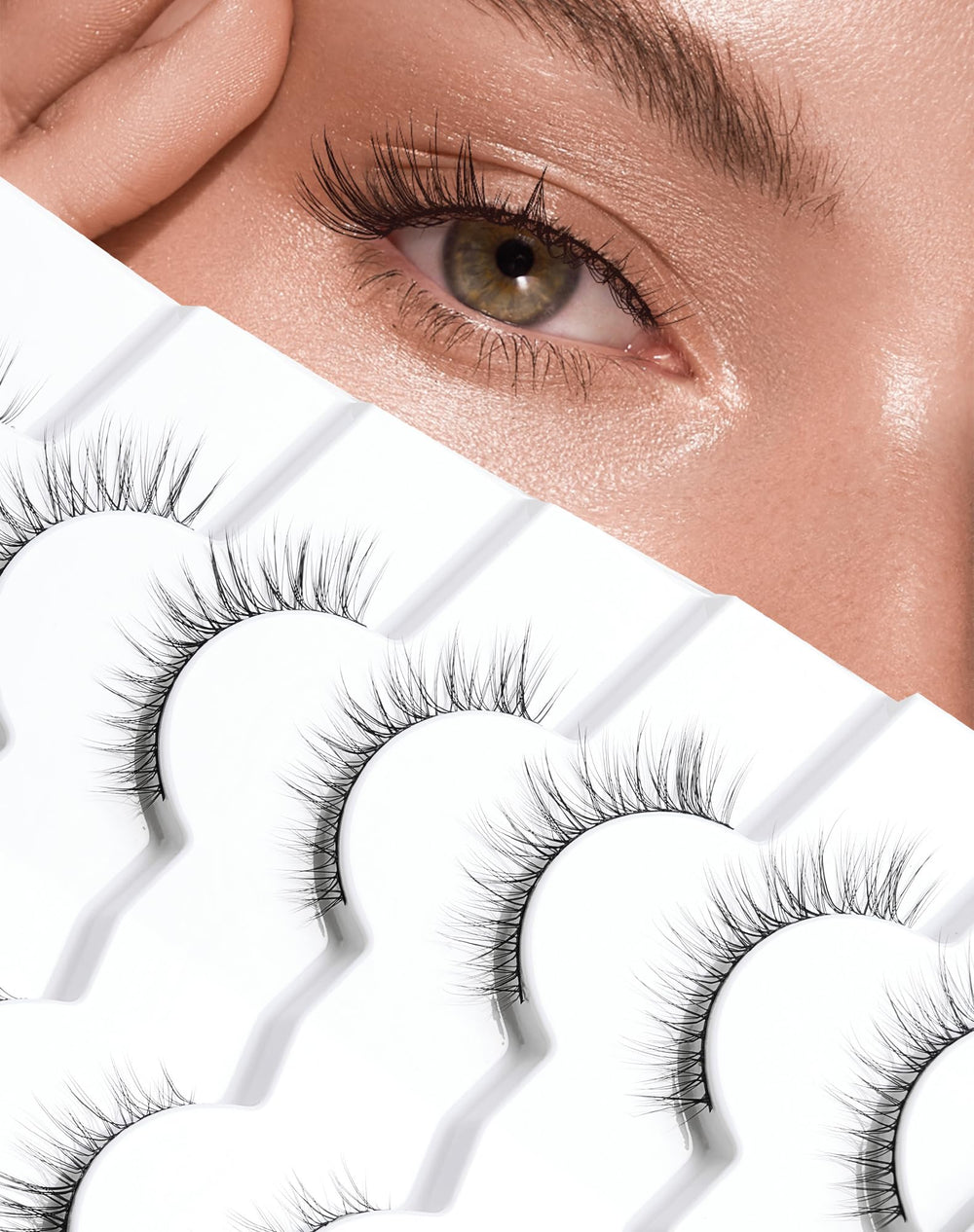 Jiocolor cat-eye lashes with natural look and 9mm length for everyday elegance
