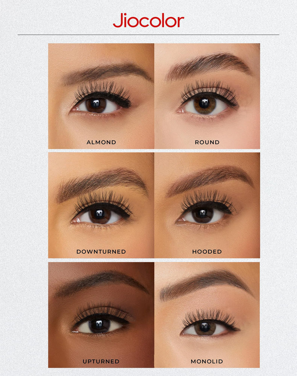 Jiocolor lashes blend with natural lashes for seamless extension.